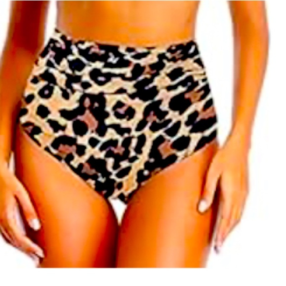 XXL LEOPARD PRINT BIKINI BOTTOM High waisted NEW in package